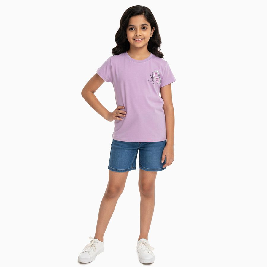 Girls' T-Shirt, लाइलेक, large image number null