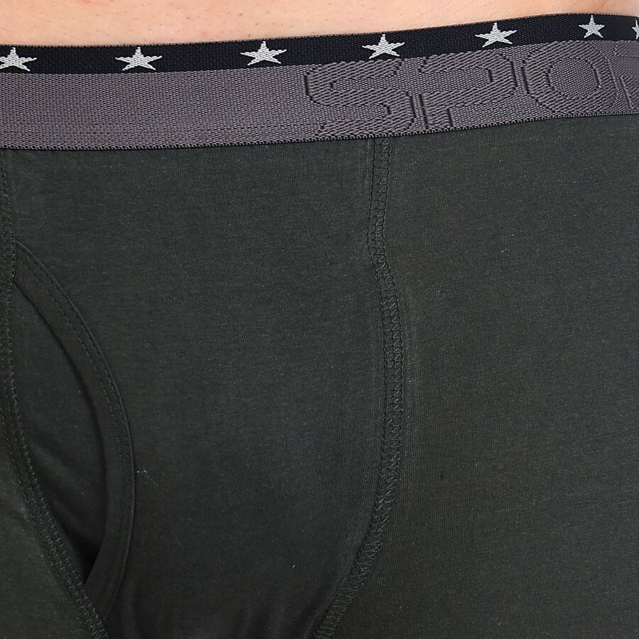 Men's 100% Cotton Trunks, Olive, large