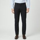 Men's Black Slim Fit Casual Trousers, काला, small