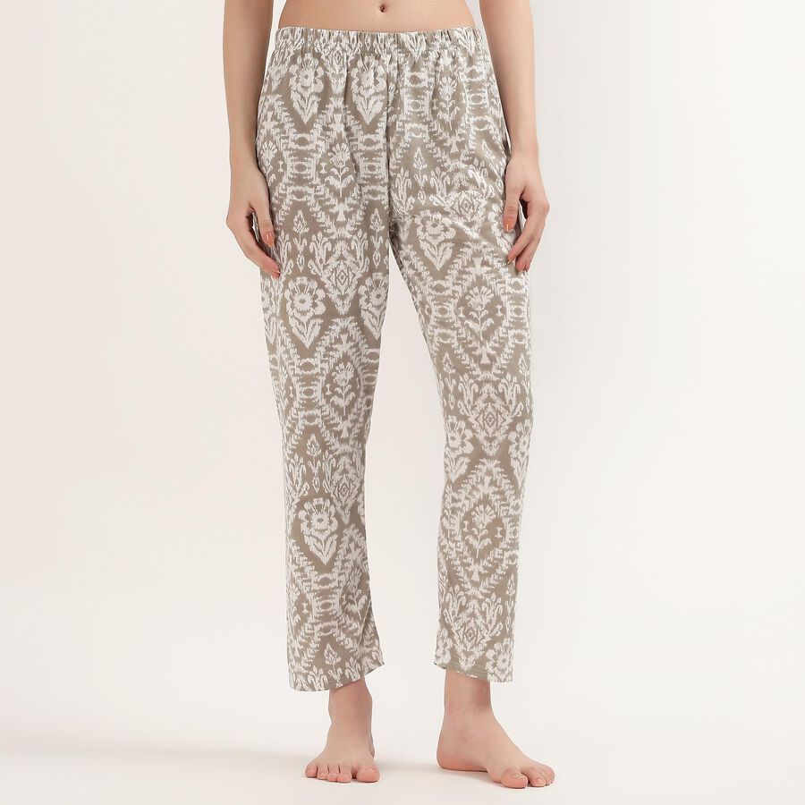 Women's Light Grey Regular-Fit Solid Elastic Waist Pyjama, हल्का ग्रे, large