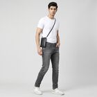 Men's Grey Slim Fit Faded Jeans, Light Grey, small