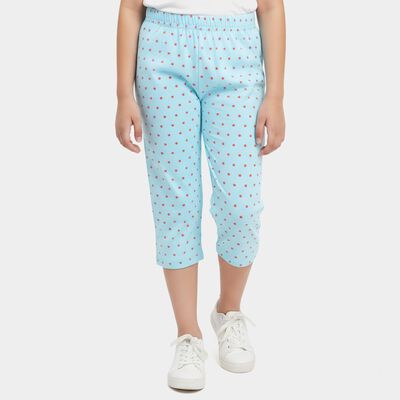 Girls Aqua Regular Fit Solid Capri