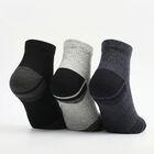 Men's Regular Fit Striped Pack of 3 Socks ( Charcoal, Grey, Black ), मिश्रित हल्का ग्रे, small