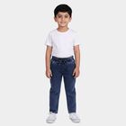 Boys' Blue Regular Fit Classic Jeans, गहरा नीला, small