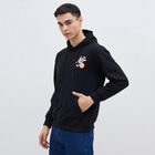 Men's Jet Black Hooded Neck Streetwear Sweatshirt, Black, small image number null