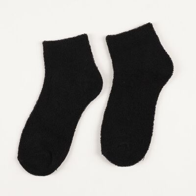 Women's Jet Black Regular Fit Ankle-Length Socks