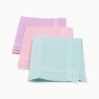 Boys Pastel Solid Pack of 3 Handkerchief, हल्का गुलाबी, small
