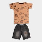 Boys'100% Cotton Woven Baba Suit, भूरा, small image number null