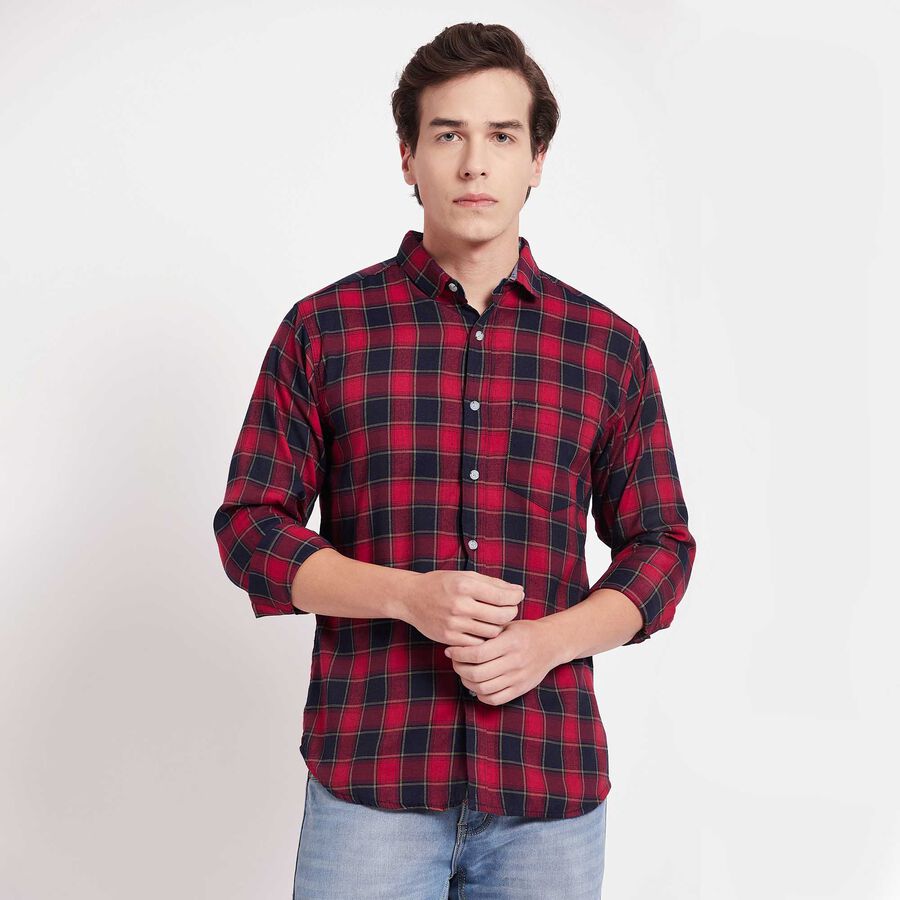 Checks Casual Shirt, लाल, large image number null