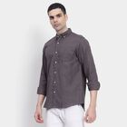 Men's 100% Cotton Casual Shirt, गहरा ग्रे, small image number null