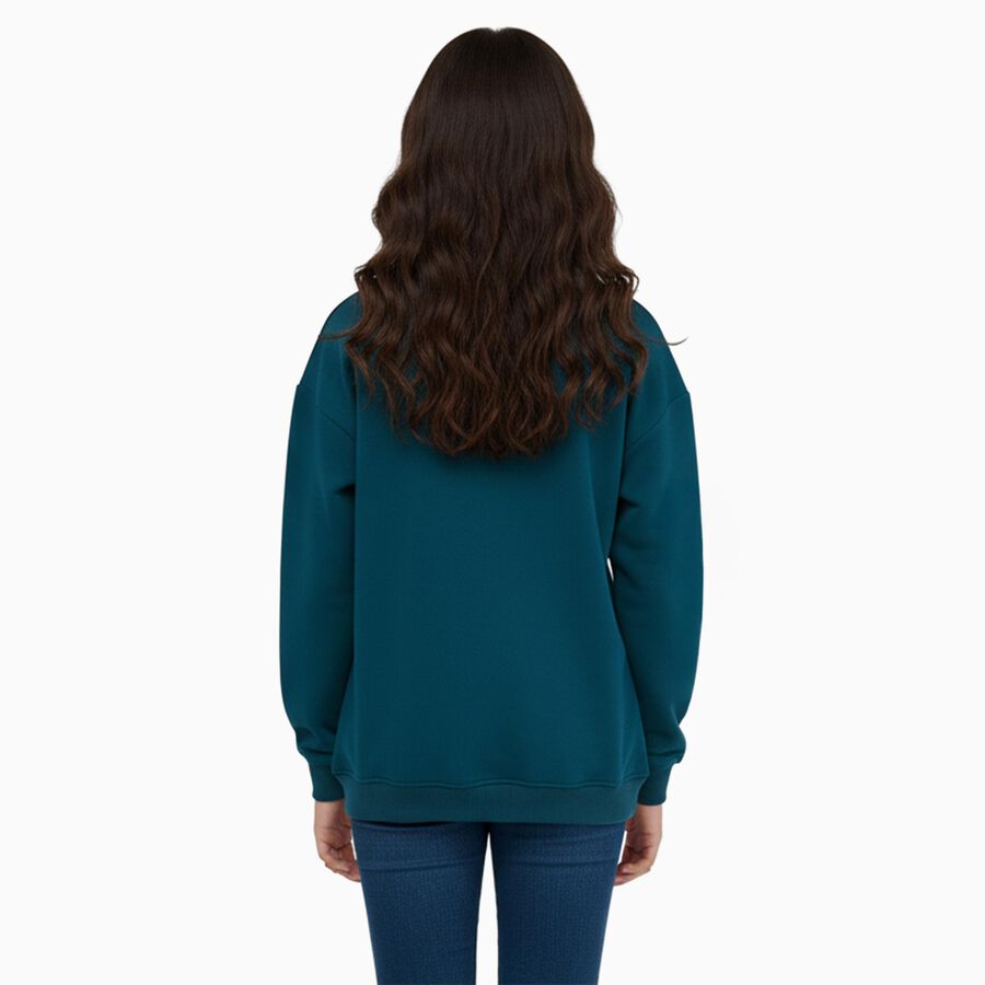 Girls' Sweatshirt, Dark Green, large image number null