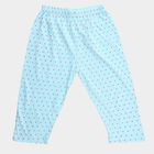 Girls Navy Blue Regular Fit Star Printed Pyjama, Light Blue, small
