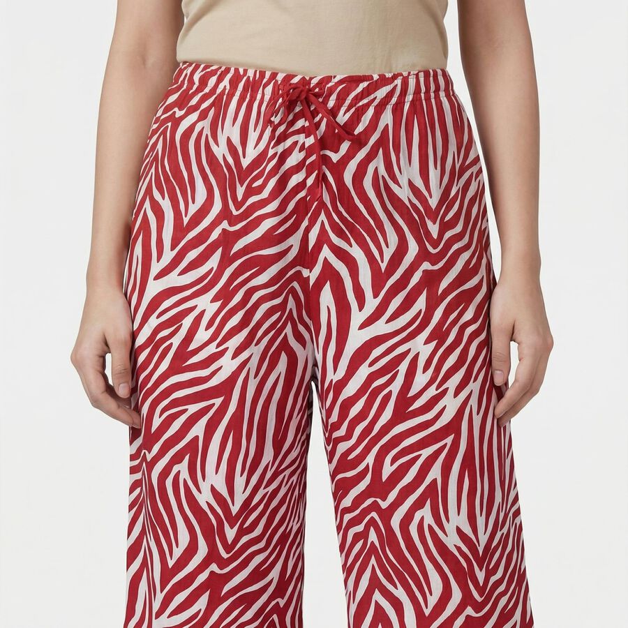 Women's Maroon Relaxed Fit Solid Pyjama, मरून, large