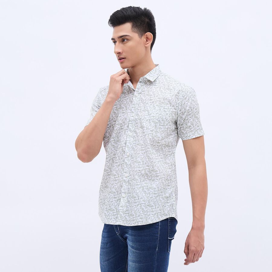 Men's Light Sage Green Regular Collar Casual Shirt, Light Green, large image number null