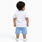 Infants' White Cotton Raglan Neck Boat Print Baba Suit, मध्यम नीला, small image number null