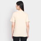 Ladies' 100% Cotton Round Neck T-Shirt , Beige, small