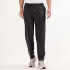 Men's Dark Graphite Grey Slim Fit Side-Striped Track Pants, Dark Grey, small