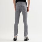 Men's Muted Steel Grey Skinny Fit Five Pocket Jeans, Light Grey, small image number null