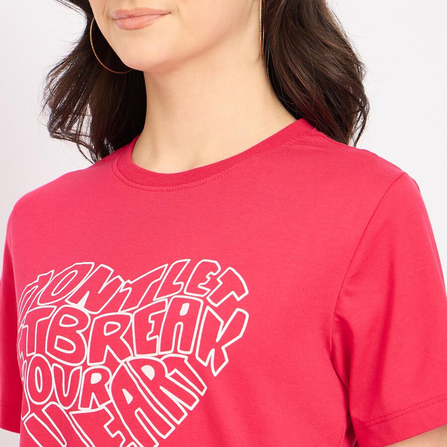 Ladies' Round Neck T-Shirt , Fuchsia, large
