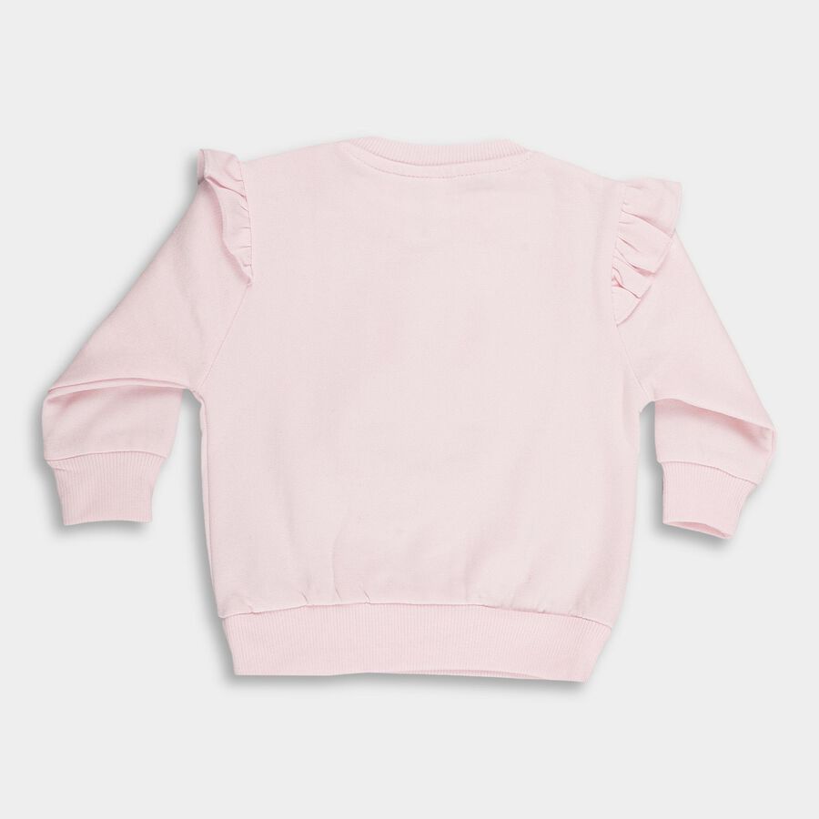 Infants' Light Pink Crew Neck Casual Sweatshirt, हल्का गुलाबी, large image number null