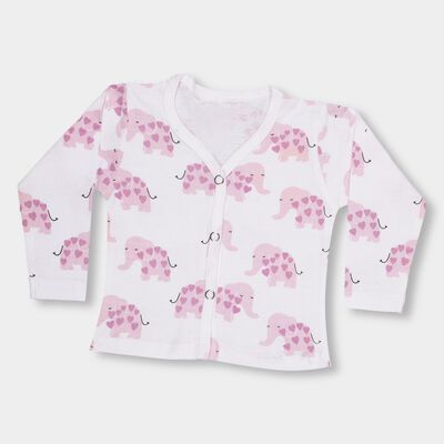 Infants' White Cotton V-Neck Casual T-Shirt