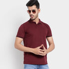Solid Polo Shirt, Wine, small image number null