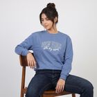 Women's Light Blue Crew Neck Pullover Sweatshirt, हल्का नीला, small