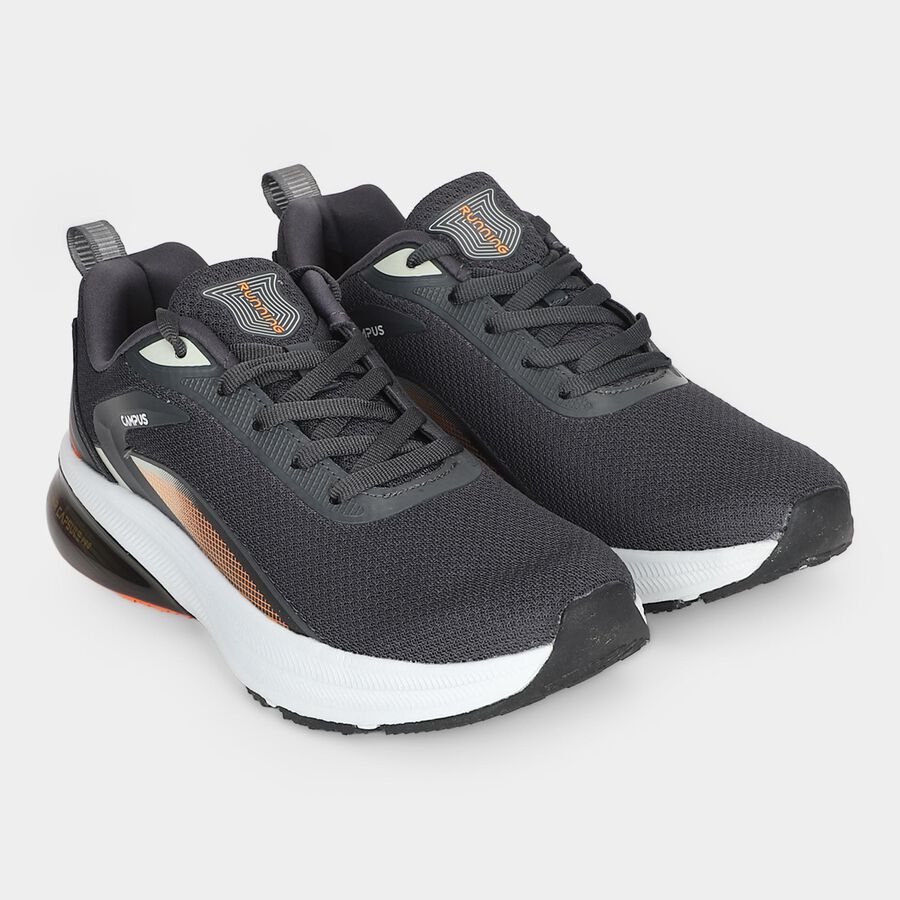 Men's Grey Lace-Up Sneakers, Grey, large