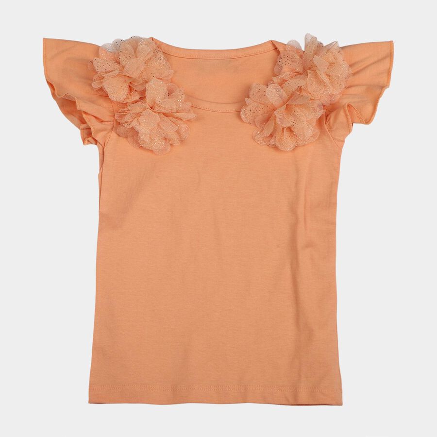 Girls' T-Shirt, Peach, large