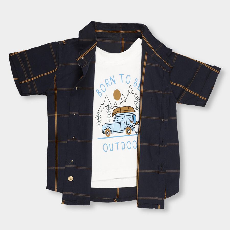 Infants'Shirt, नेवी ब्लू, large image number null
