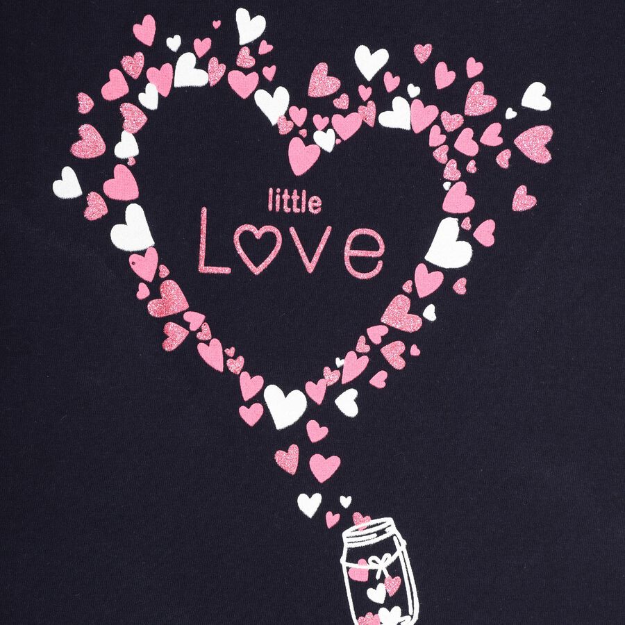 Girls' 100% Cotton T-Shirt , नेवी ब्लू, large image number null