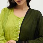 Women's Jet Black Net Plain Dupatta, काला, small image number null