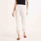 Embroidered Slim Palazzo, Off White, small image number null
