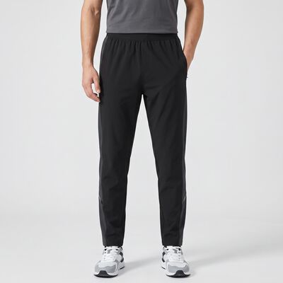 Men's Black Side-Striped Track Pants