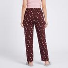 Women's Wine Straight Fit Floral Printed Cotton Blend Pyjama, वाइन, small