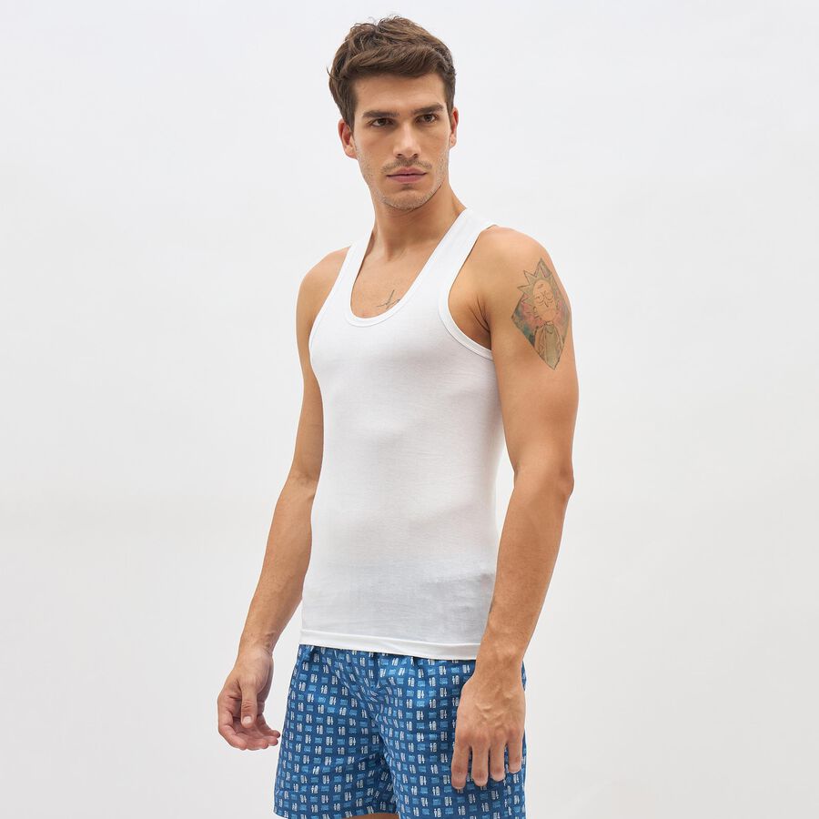 Men's Vest, White, large image number null