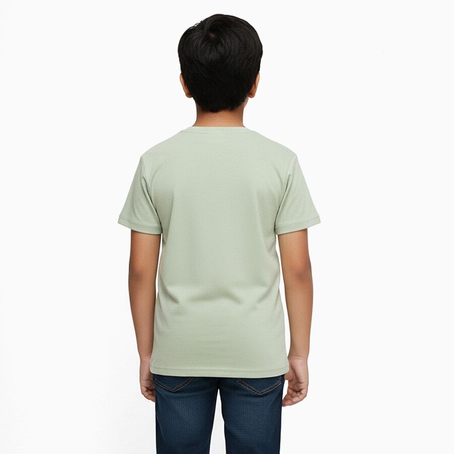 Boys' 100% Cotton Half Sleeves T-Shirt, हल्का हरा, large image number null