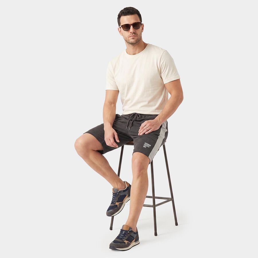 Men's Charcoal Regular Fit Jamaican Shorts, चारकोल, large