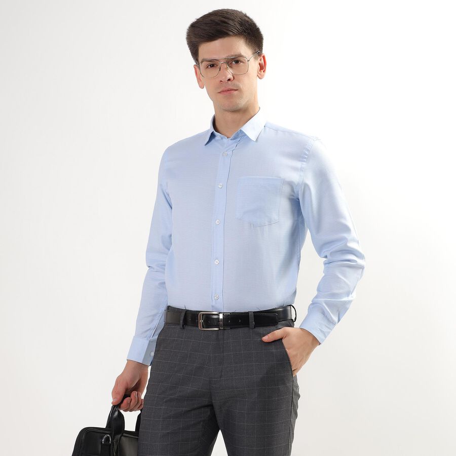 Men's Light Blue Regular Collar Formal Shirt, Light Blue, large image number null