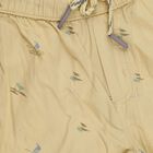 Boys Beige Regular Fit Textured Bermuda Shorts, Beige, small