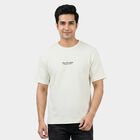 Men's White Round Neck Regular T-Shirt, सफ़ेद, small