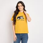 Ladies' Round Neck T-Shirt , मस्टर्ड, small