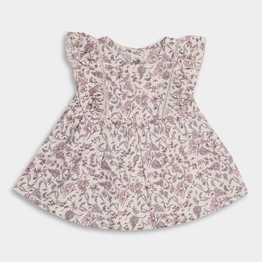 Infant Girls' 100% Cotton Frock , गहरा पीला, large image number null