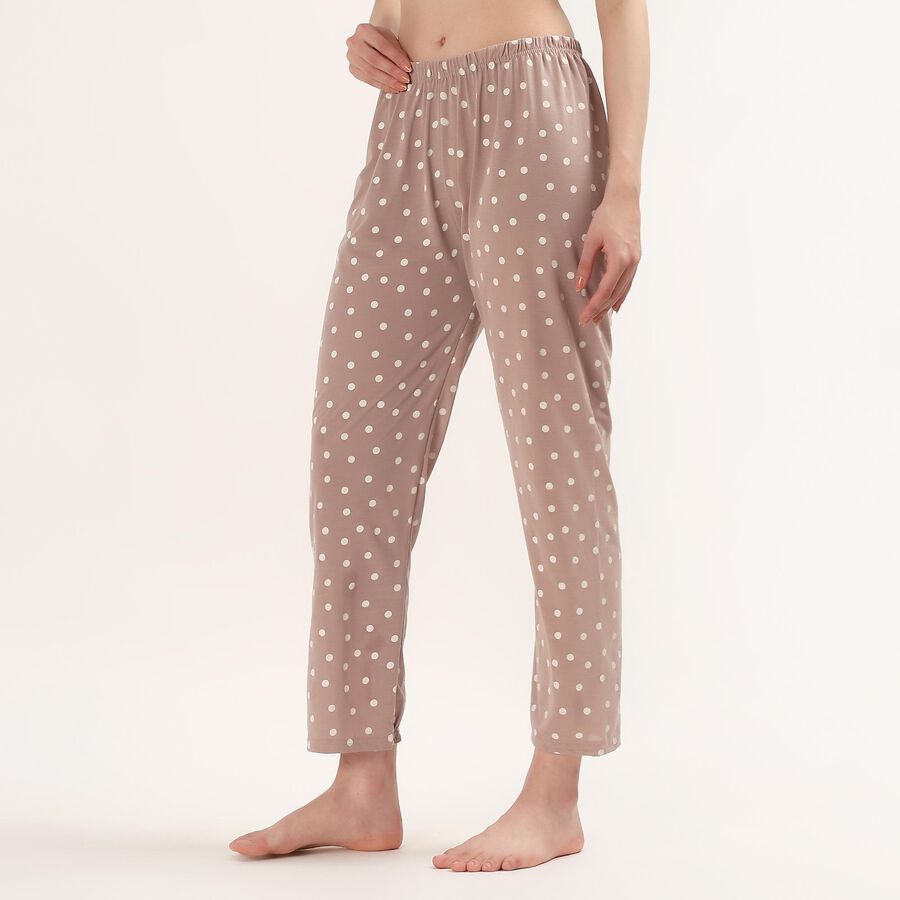 Women's Lilac Regular Fit Polka Dot Printed Pyjama, लाइलेक, large