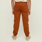Boys Rust Orange Regular Fit Jogger Trousers, भूरा, small image number null