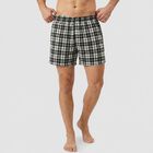 Men's Black Relaxed Fit Checked Boxers, काला, small
