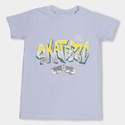 Kids' Light Blue Cotton Round Neck Casual T-Shirt, Light Blue, small image number null