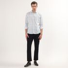 Men's Light Blue Cotton Spread Collar Casual Shirt, Light Blue, small