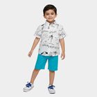 Boys White Cotton Half Sleeve Classic Casual Shirt, Off White, small