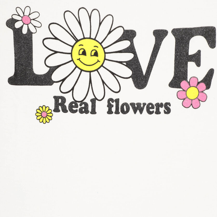 Girls Cotton T-Shirt, Off White, large image number null